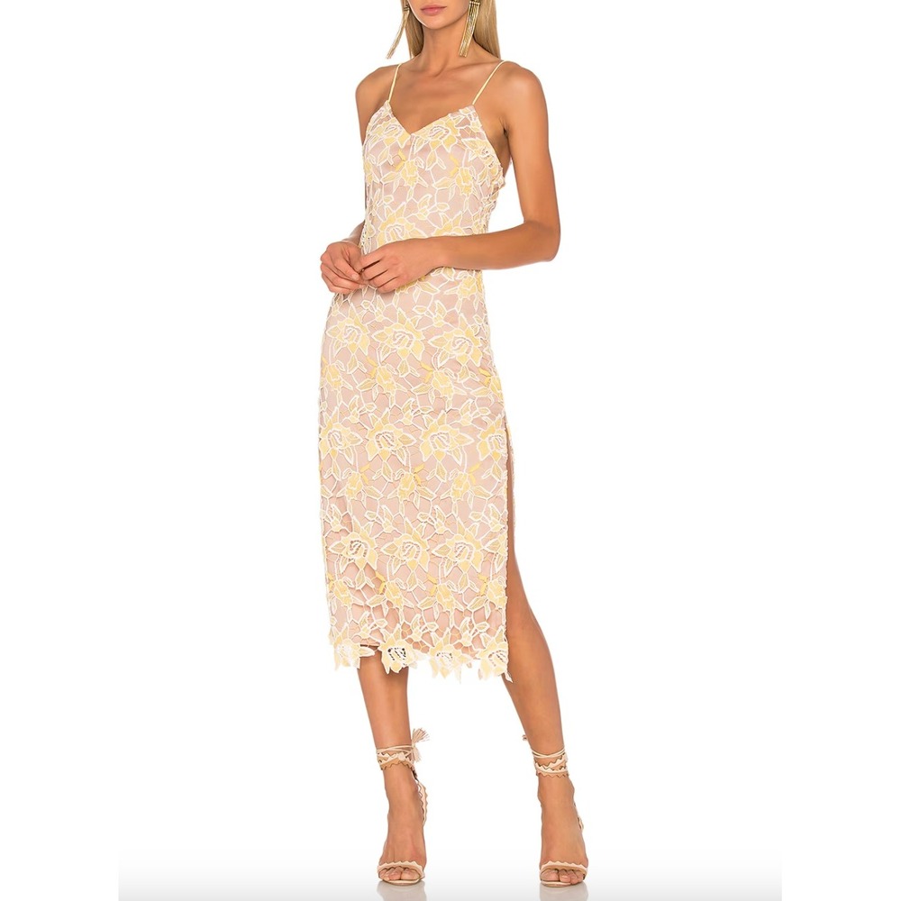 NBD x REVOLVE Donna Lace Midi Dress is Sunshine Yellow‎